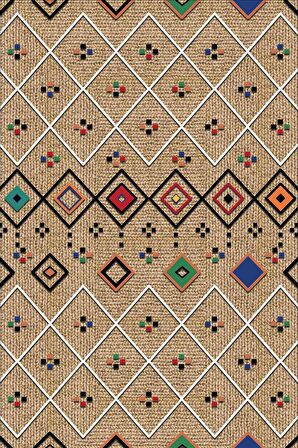 Bej Etnik Desenli Dokuma Leke Tutmaz Masa Örtüsü MSO112