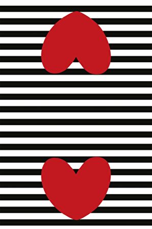 Kırmızı Kalpli Dokuma Leke Tutmaz Masa Örtüsü MSO123