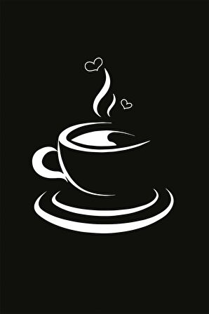 Siyah Fincanlı Dokuma Leke Tutmaz Masa Örtüsü MSO136