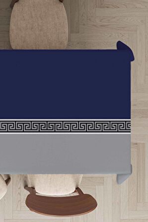 Lacivert Avangarde Dokuma Leke Tutmaz Masa Örtüsü MSO144