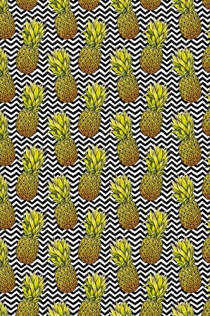 Yeşil Ananas Meyveli Dokuma Leke Tutmaz Masa Örtüsü MSO166