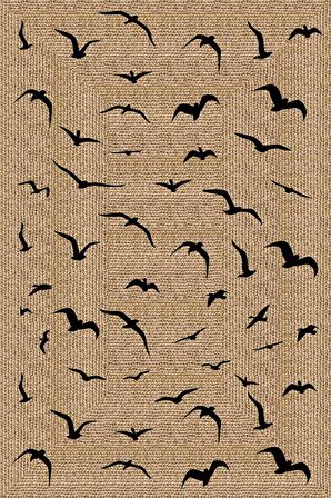 Bej Hasır Görünümlü Dokuma Leke Tutmaz Masa Örtüsü MSO182