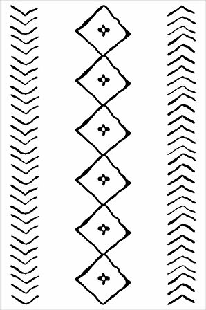 Beyaz Etnik Desen Moroccan Leke Tutmaz Masa Örtüsü MSO196