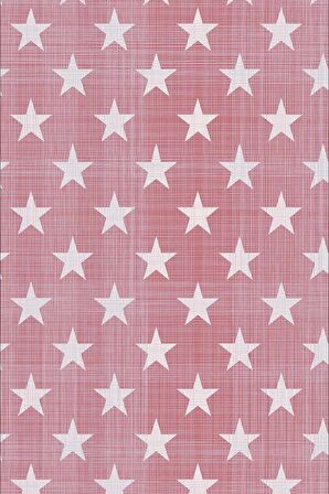 Pembe Yıldızlı Dokuma Leke Tutmaz Masa Örtüsü MSO199