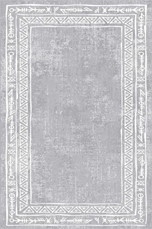 Gri Çerçeveli Dokuma Leke Tutmaz Masa Örtüsü MSO215