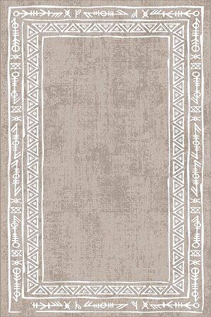 Bej Çerçeveli Dokuma Leke Tutmaz Masa Örtüsü MSO216