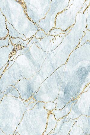 Buz Mavisi Mermer Görünümlü Leke Tutmaz Masa Örtüsü MSO264