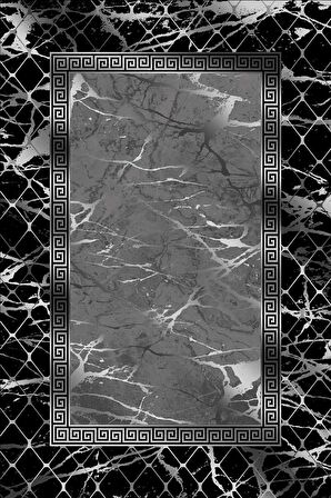 Siyah Çerçeveli Dokuma Leke Tutmaz Masa Örtüsü MSO274