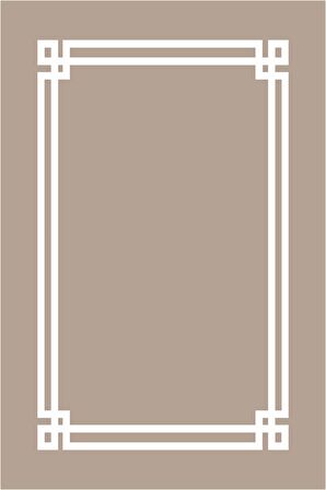 Bej Çerçeveli Dokuma Leke Tutmaz Masa Örtüsü MSO278