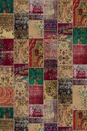 Çok Renkli Patchwork Dokuma Leke Tutmaz Masa Örtüsü MSO293