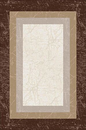 Bej Çerçeveli Dokuma Leke Tutmaz Masa Örtüsü MSO342