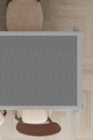 Gri Çerçeveli Dokuma Leke Tutmaz Masa Örtüsü MSO351