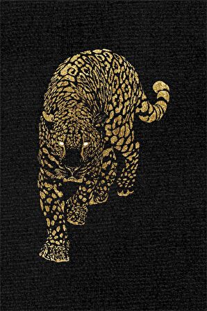 Gold Leopar Desenli Dokuma Leke Tutmaz Masa Örtüsü MSO355