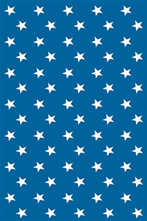 Mavi Yıldızlı Dokuma Leke Tutmaz Masa Örtüsü MSO370