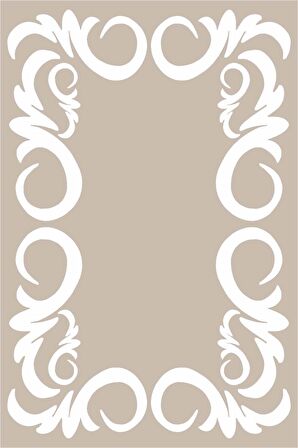 Bej Çerçeveli Dokuma Leke Tutmaz Masa Örtüsü MSO386