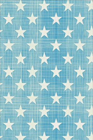 Mavi Yıldızlı Dokuma Leke Tutmaz Masa Örtüsü MSO403