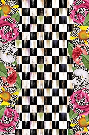 Çok Renkli Pötikare Mackenzie Leke Tutmaz Masa Örtüsü MSO418