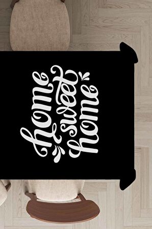 Siyah Mutfak Temalı Dokuma Leke Tutmaz Masa Örtüsü MSO426