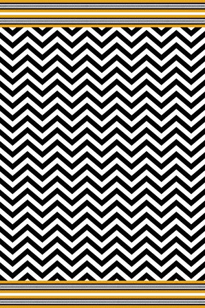 Siyah Zigzag Desenli Dokuma Leke Tutmaz Masa Örtüsü MSO433