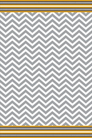 Gri Zigzag Desenli Dokuma Leke Tutmaz Masa Örtüsü MSO434