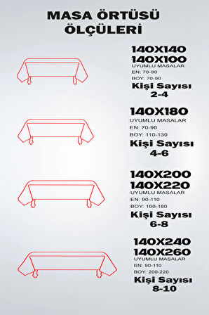 Kırmızı Fashion Dokuma Leke Tutmaz Masa Örtüsü MSO439