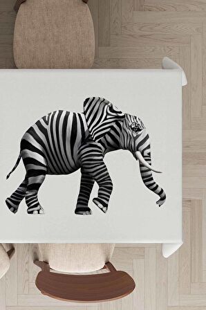 Ekru Filli Premium Dokuma Leke Tutmaz Masa Örtüsü MSO446