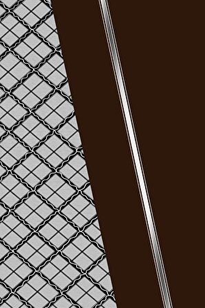 Kahverengi Ekoseli Dokuma Leke Tutmaz Masa Örtüsü MSO491