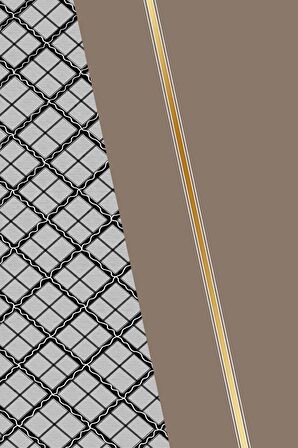 Bej Ekose Desenli Dokuma Leke Tutmaz Masa Örtüsü MSO497