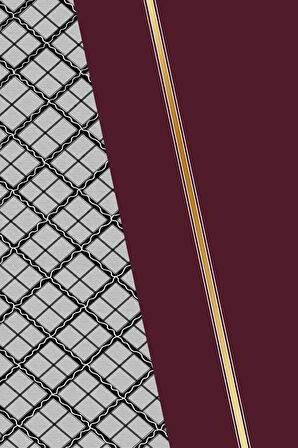 Bordo Ekoseli Dokuma Leke Tutmaz Masa Örtüsü MSO506