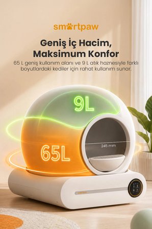 Smartpaw Nova Cat Pro Akıllı Otomatik Kedi Tuvaleti (Distribütör Garantili)
