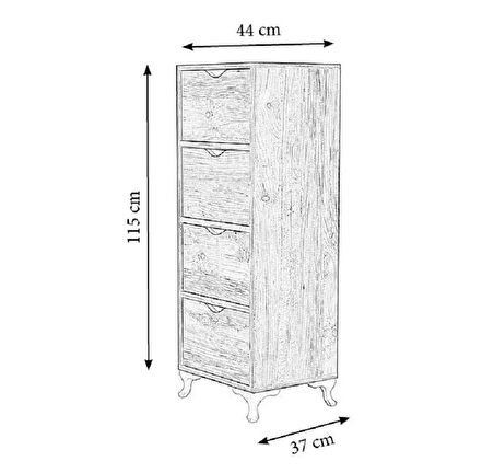 AHŞAP ÇEKMECELİ KİLER DOLABI