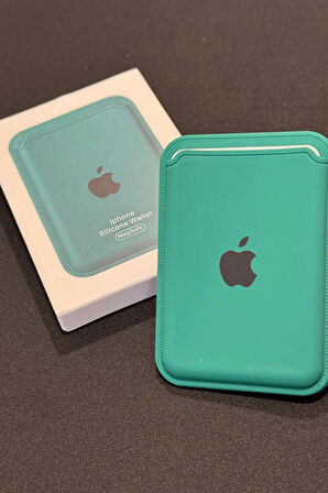 Apple Iphone Uyumlu Telefon Arkası Magsafe Silikon Cüzdan Kartlık İos 12/13/14/15/16 Ölçüleri 10x6cm - Yeşil