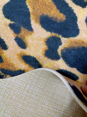 Acassia Home Baskılı Kaymaz Deri Taban Leopar Post (160x200)