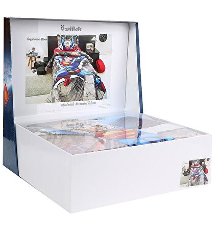 Özdilek Kapitoneli Lisanslı Fitted Çarşaflı Tek Kiş Nev Tk Complete Set-Süperman Stone Gri
