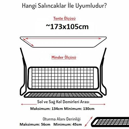 Mandaş Süngerli 2 Kişilik Salıncak Minder Seti (Pamuklu Kumaş)