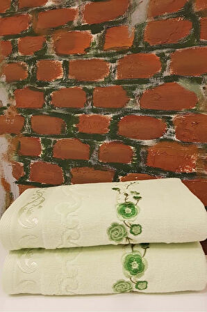 Özdilek 2 Adet Nakışlı El-yüz Havlusu (50x90)-dila Yeşil