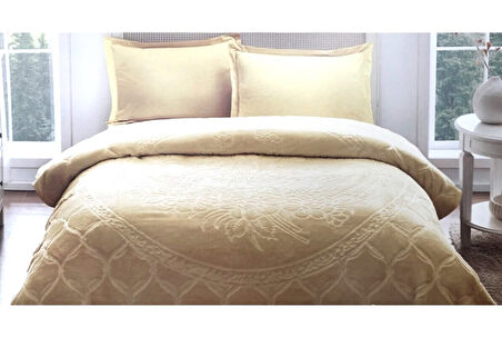Özdilek Trendy Embos Çift Kişilik Battaniye (220x240)-Hardal