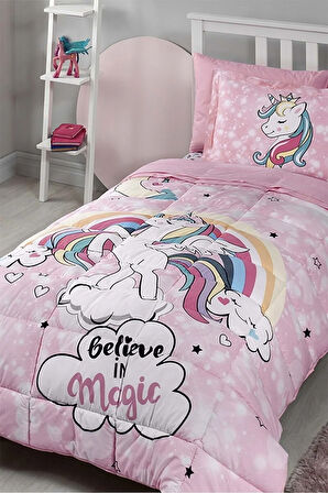 Ranforce Tek Kişilik Çocuk Uyku Seti-unicorn Pembe