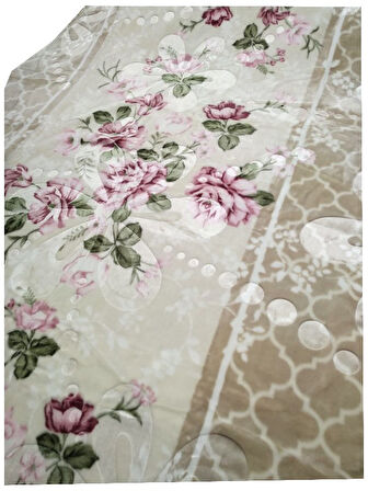 Merinos Gold Kalın Tek Kişilik Kabartmalı Battaniye (155x220)-Rose Bej