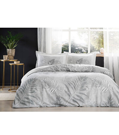 Özdilek Ranforce Tek Kişilik Nevresim Takımı-Frunze Gri