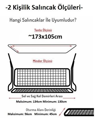 Mandaş Süngerli 2 Kişilikk Salıncak Minder Seti (Pamuklu Kumaş)-Denizci K.Beyaz