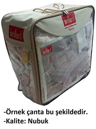 Brillant Lüks Nubuk Çift Kişilik Yatak Örtüsü-Flower Lila