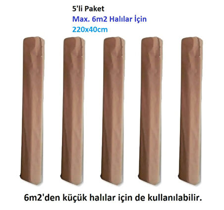 5 Adet Halı Hurcu Kılıfı Poşeti 220x40cm (Max. 6m2 Halı İçin)