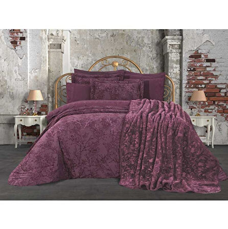 Özdilek 16 Parça Çeyiz Seti, Gelin Seti-Branch Mürdüm