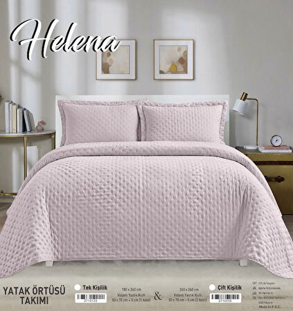 Helena Soft Touch Çift Kişilik Yatak Örtüsü Takımı (240x260)-Lila