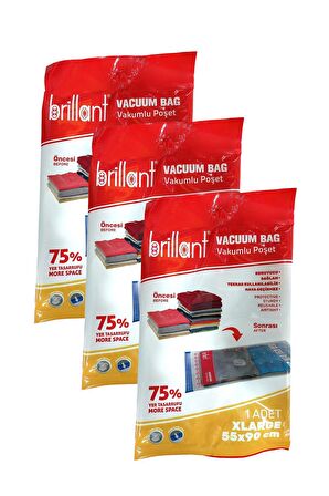 Brillant Vakumlu Hurç, 3lü Set, XLarge Boy 55x90