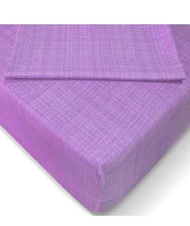 Özlü Fitted Lastikli Tek Kişilik Çarşaf Seti (100x200)-Lila