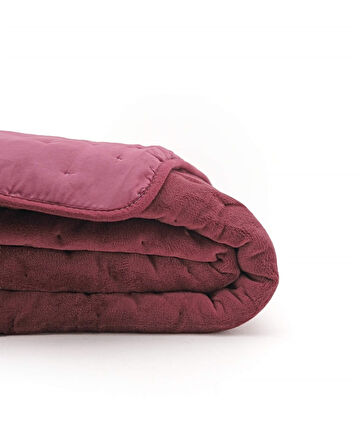 Aksu Soft Vienna Çift Kişilik Yatak Örtüsü Seti (220x240)-Mürdüm