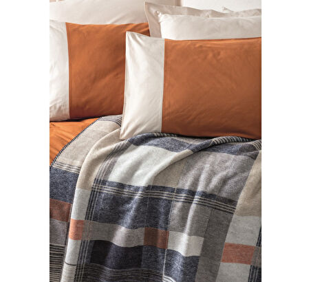 cotton Box Comfy Pamuk Battaniyeli Tek Kişilik Nevresim Takımı Clement Tarçı
