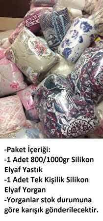 Deluxe Öğrenci Seti, Tek Kişilik Silikon Yorgan+Yastık Seti 